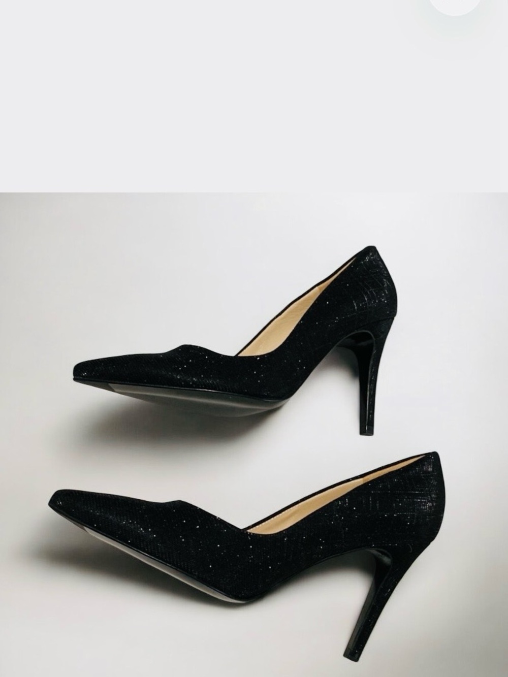 NWOT Peter Kaiser Germany Black Shimmer Atena Stiletto Size 4.5